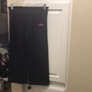 Adidas navy and hot pink dry fit exercise capris